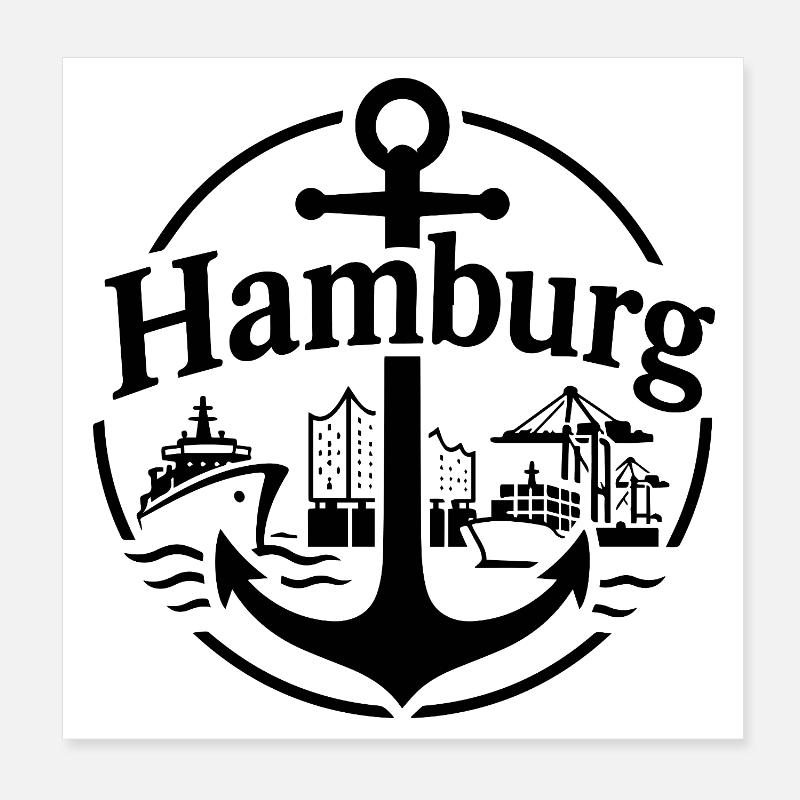 Hamburg Poster 20x20 cm