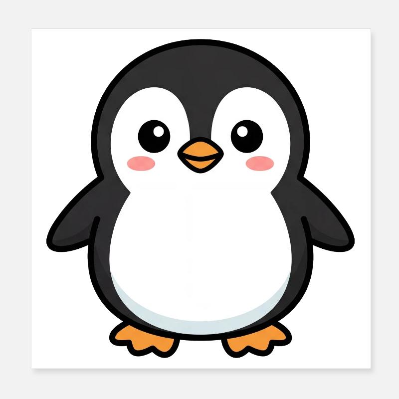 Adorable Penguin Pixel Pal Poster 20 x 20 cm