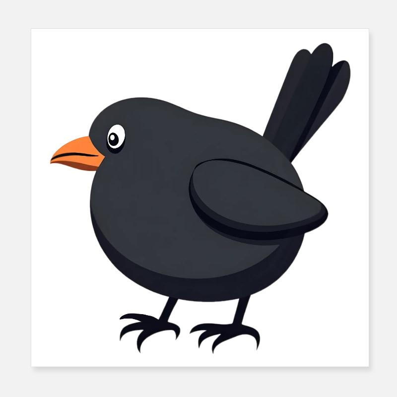 oiseau merle noir Poster 20 x 20 cm