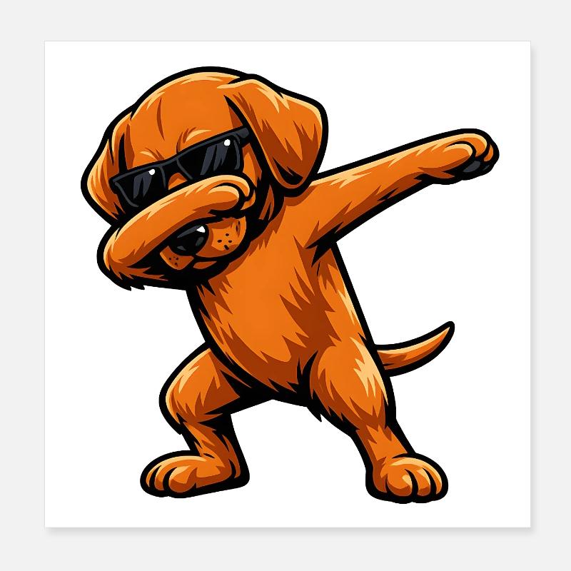 Tabbing Vizsla Poster 20 x 20 cm