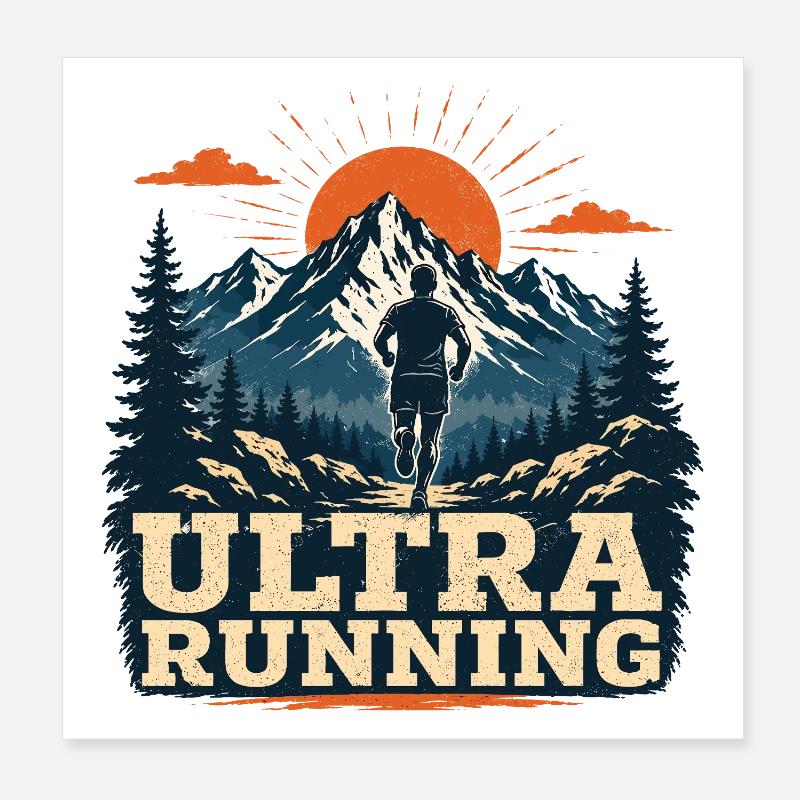 Ultra course à pied Poster 20 x 20 cm