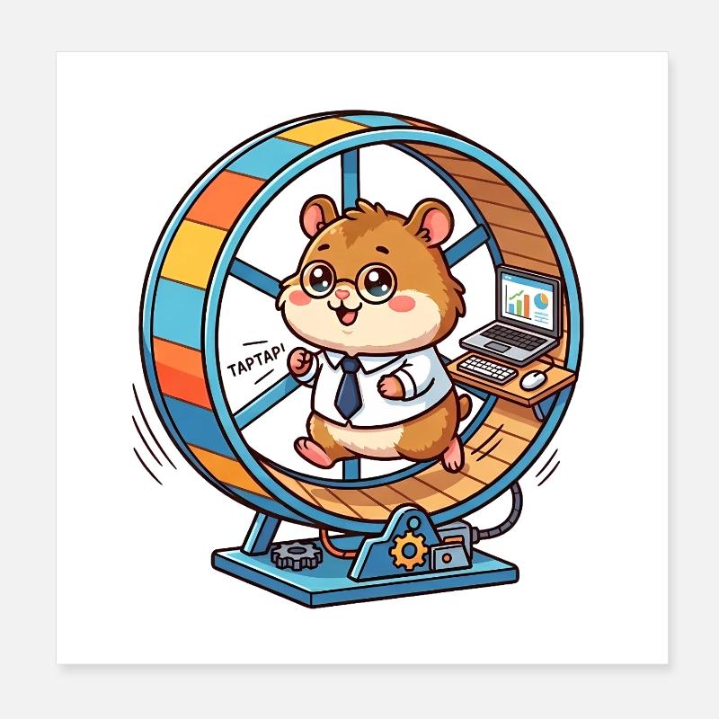 Hamster d’entreprise – Office Madness Poster 20 x 20 cm