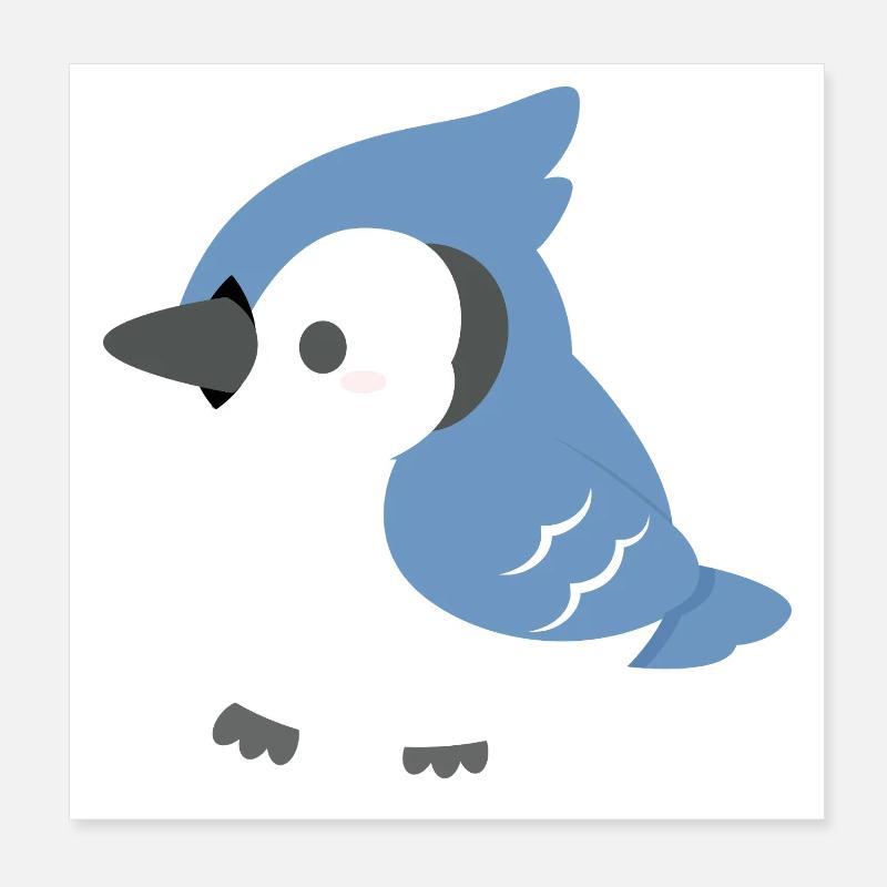 Blue Jay Chick Cartoon Poster 20x20 cm