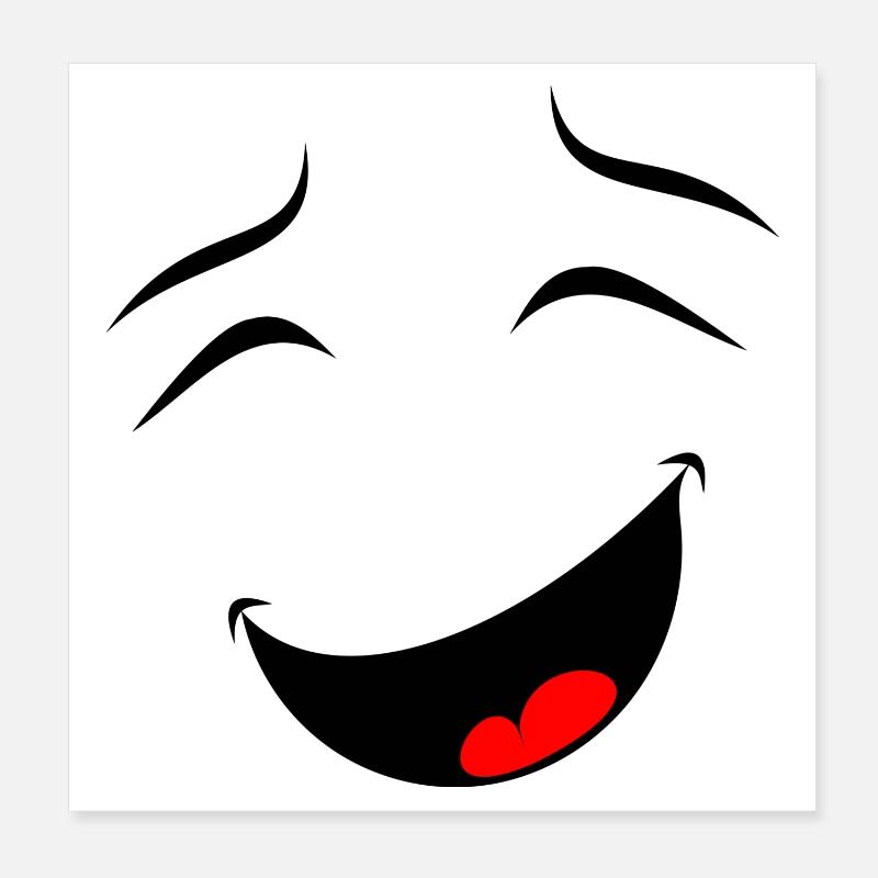 Lachen - Poster 20x20 cm - Weiß