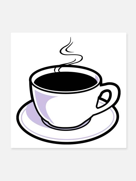 Kaffee, Tasse, Koffein - Poster 20x20 cm - Weiß - Vorne