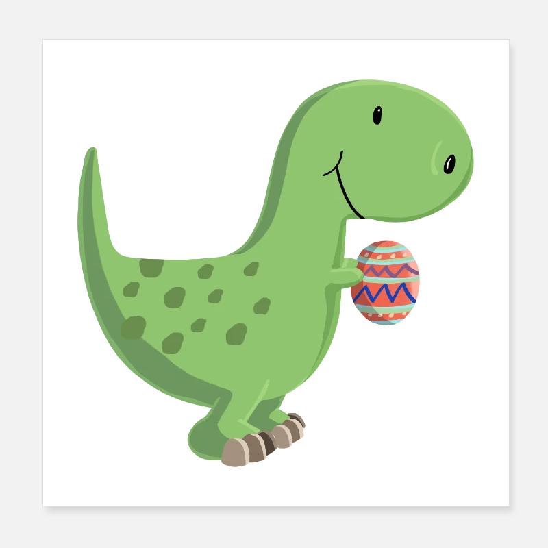 Dino with egg Poster 8" x 8" (20x20 cm)
