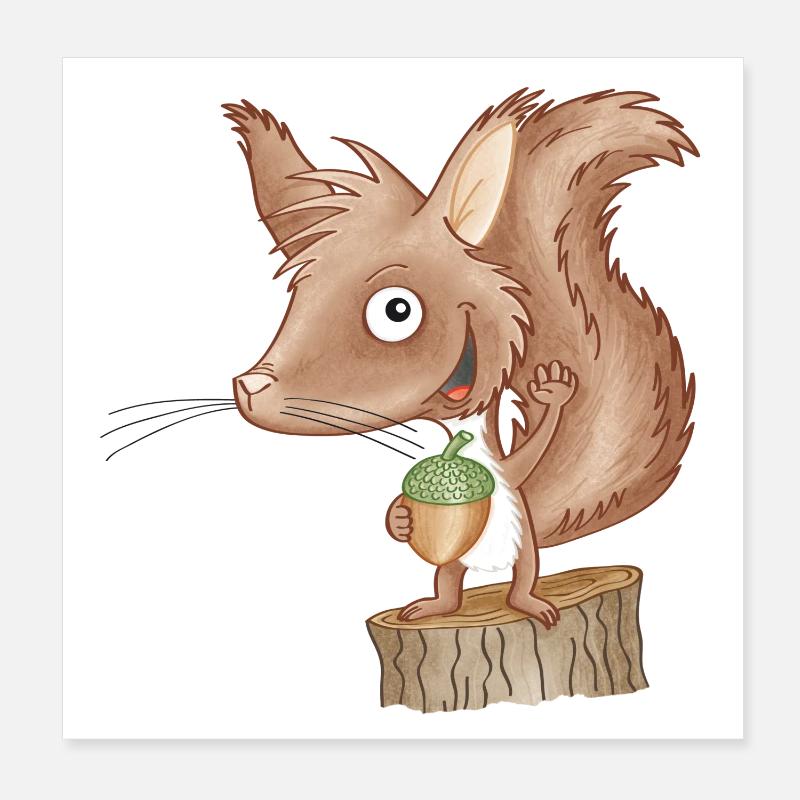 keckes Eichhörnchen Poster 20x20 cm
