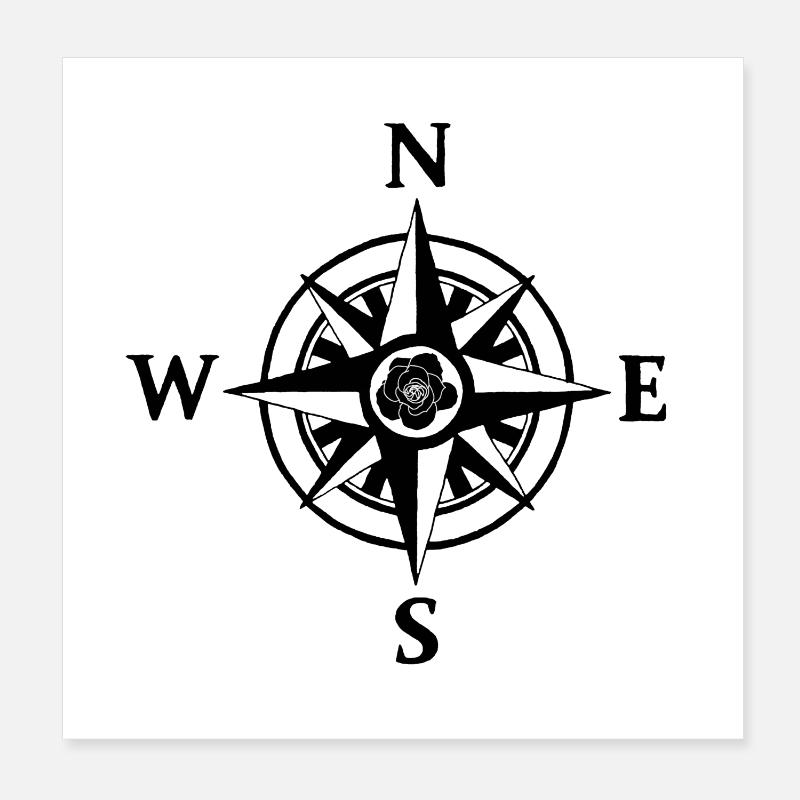Compass Poster 8" x 8" (20x20 cm)