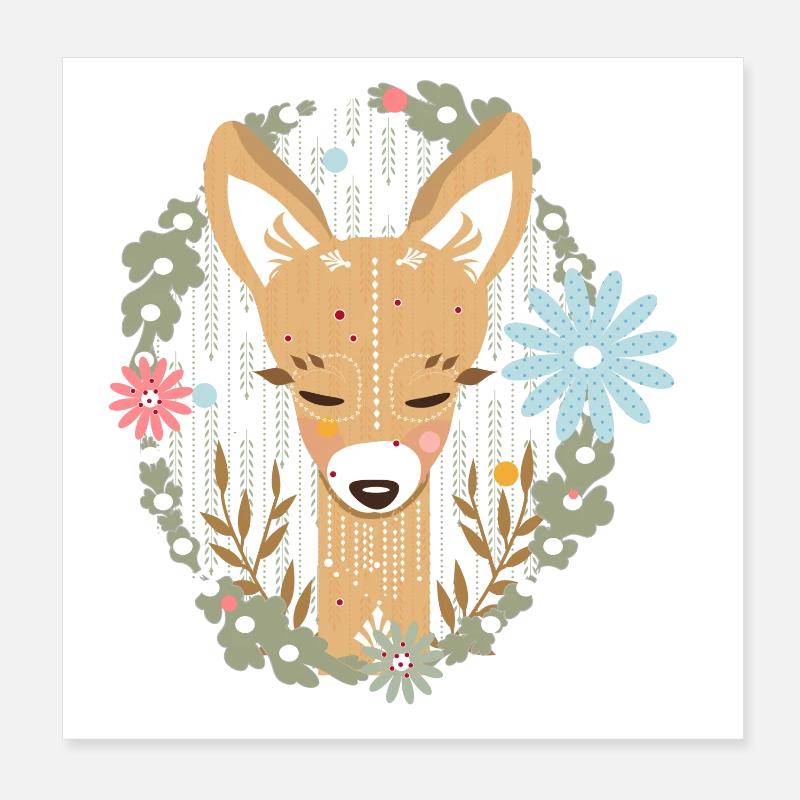 le chevreuil dans la forêt Poster 20 x 20 cm