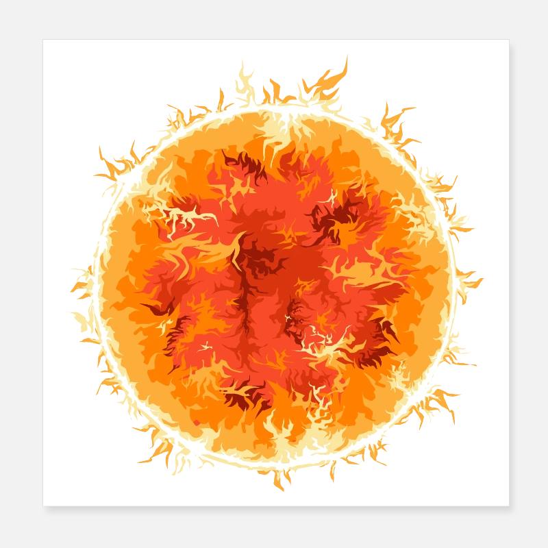 Fireball, Sun, Symbol, Summer, Space, Space Poster 8" x 8" (20x20 cm)