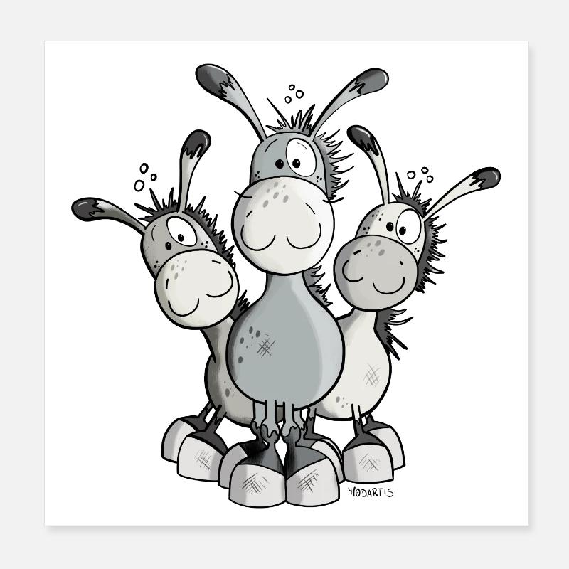 Mignon Âne Comique Poster 20 x 20 cm