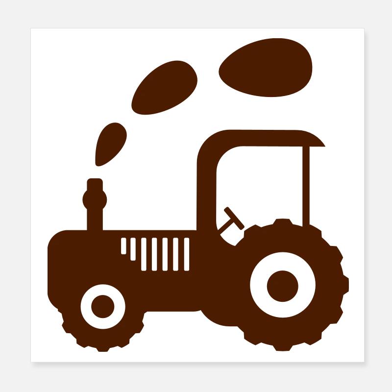 tractor Poster 8" x 8" (20x20 cm)