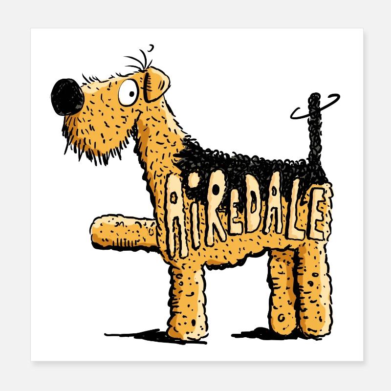 Kleiner Airedale Terrier - Hund - Hunde Poster 20x20 cm