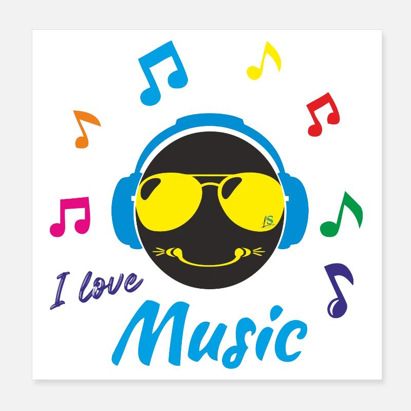 Ich mag Musik Poster 20x20 cm