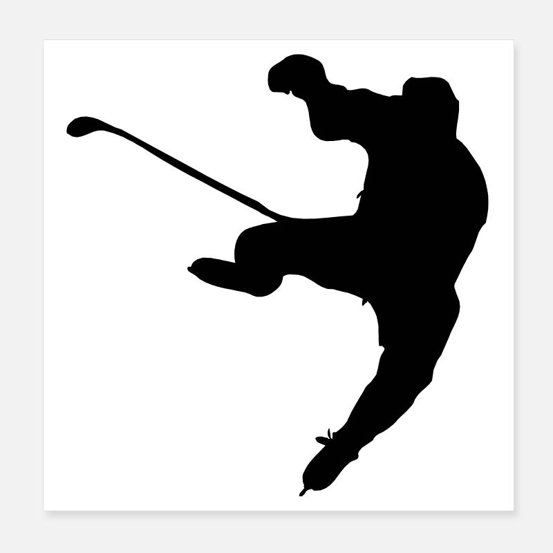 ice hockey shadow image logo Poster 8" x 8" (20x20 cm)