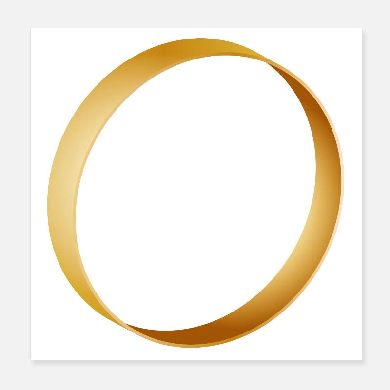 schlichter goldener Ring - Ehering - Hochzeit Poster 20x20 cm