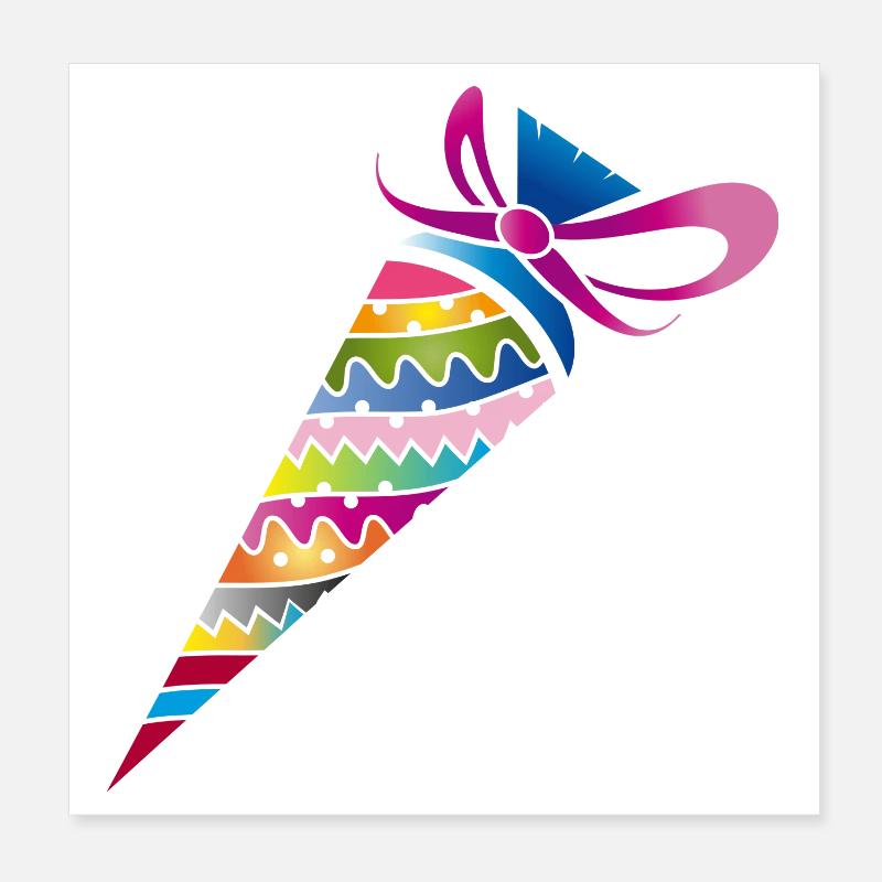 colorful patterned school bag for enrolment Poster 8" x 8" (20x20 cm)