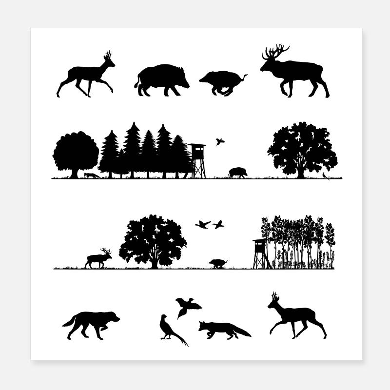 Forest dwellers Poster 8" x 8" (20x20 cm)