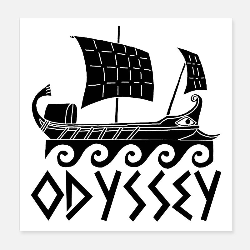 Le voyage d'Ulysse (noir) Poster 20 x 20 cm