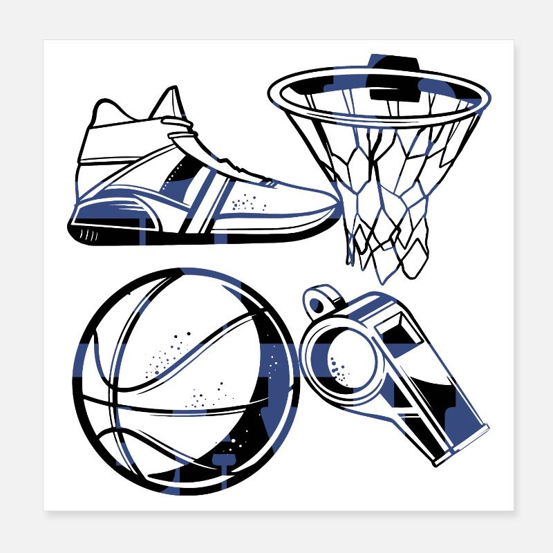 Basketteur - Poster 20 x 20 cm - blanc