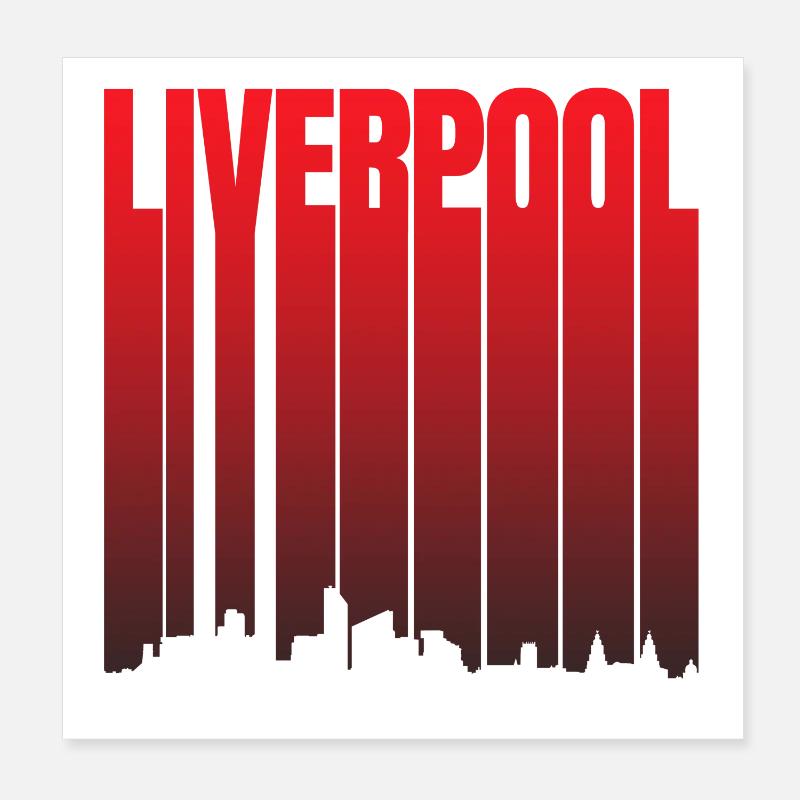 Liverpool Skyline Gradient Poster 8" x 8" (20x20 cm)