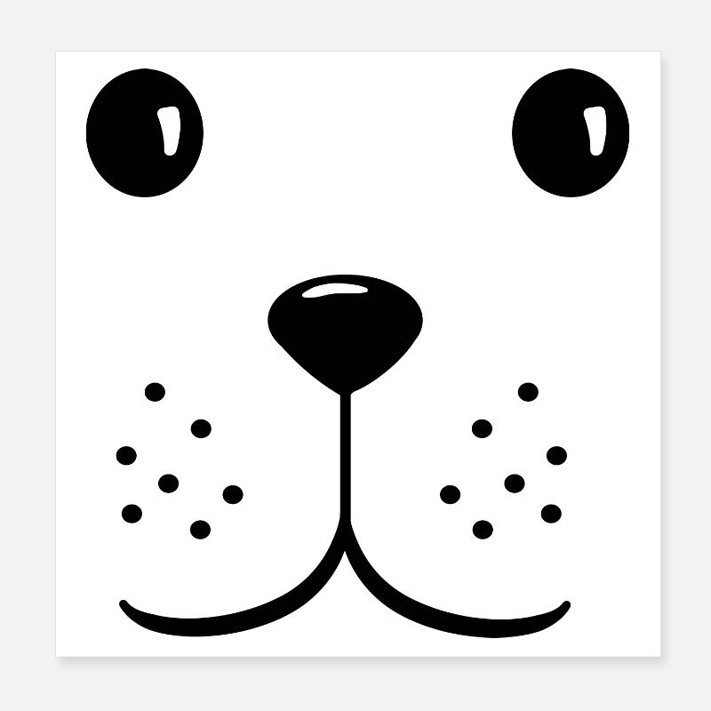 Tète de chien visage mignon Poster 20 x 20 cm