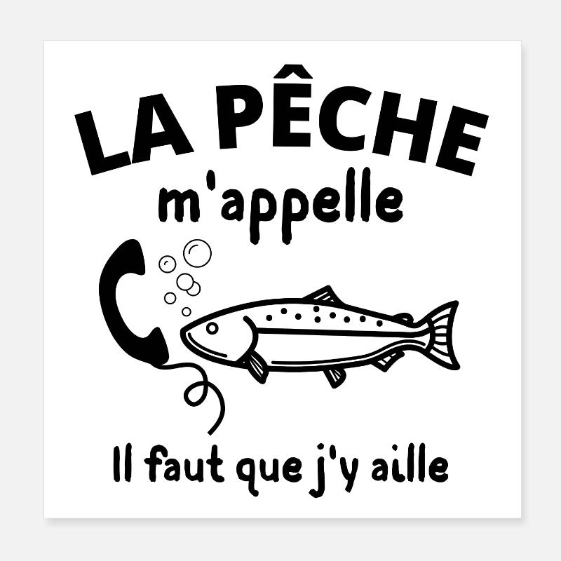 pêche, pêcheur, fan de pêche Poster 20 x 20 cm