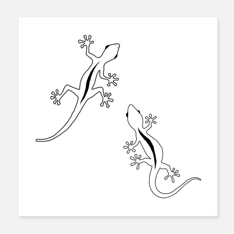 Zwei Eidechsen (s/w) Poster 20x20 cm