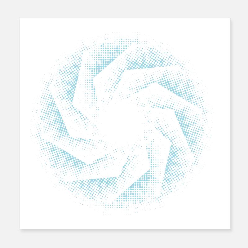 Engrenage à roue gyroscopique polygonale de forme pointillée Poster 20 x 20 cm