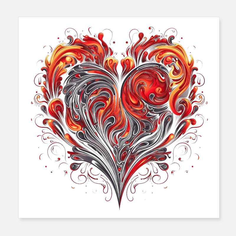 Herz (Liebe), dynamisch by MEER DER IDEEN Poster 20x20 cm