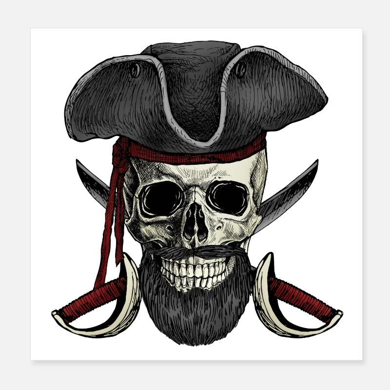 pirate, privateer, buccaneer, buccaneer Poster 8" x 8" (20x20 cm)