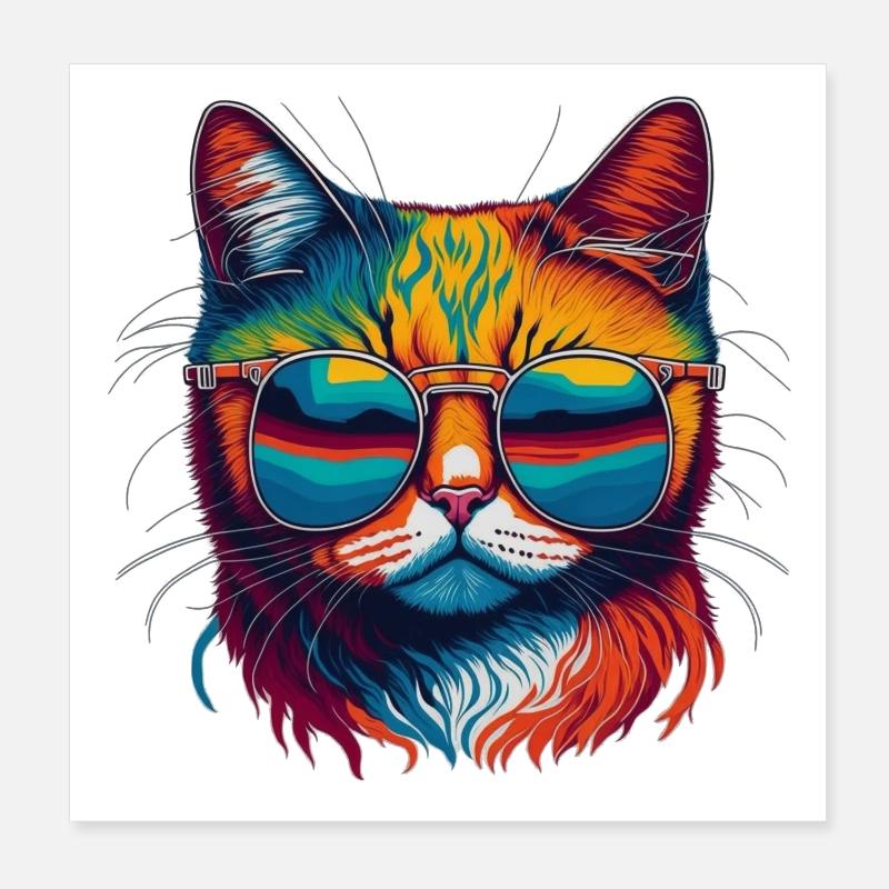 Cool Cat Poster 20x20 cm