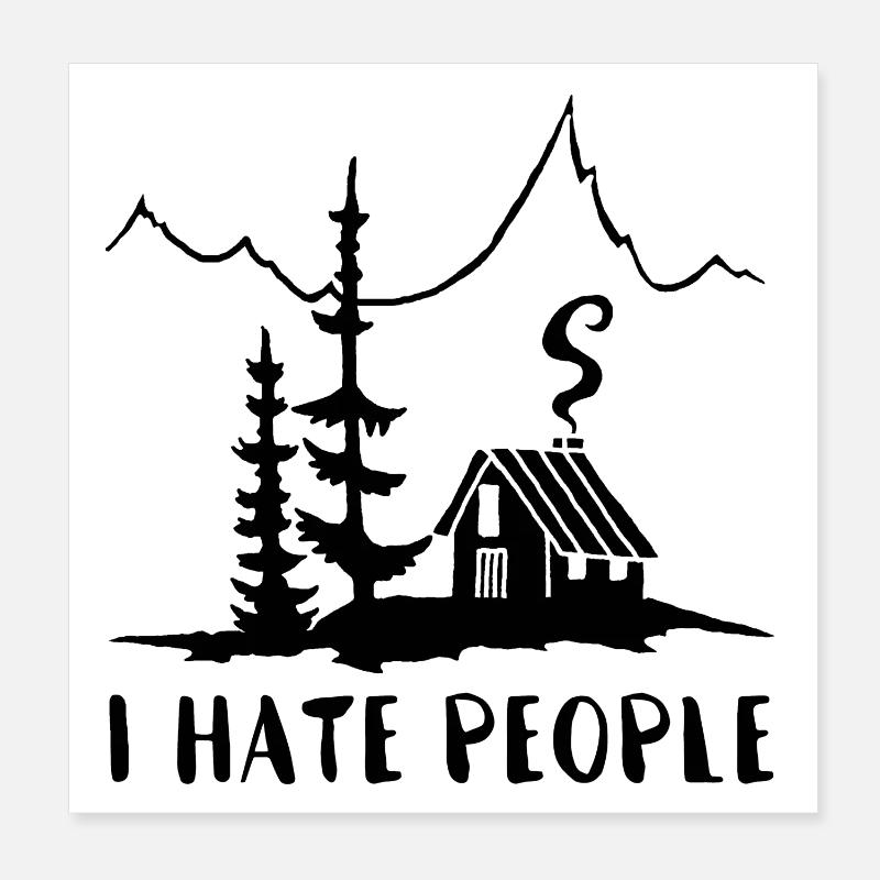 Solitär (schwarz) Poster 20x20 cm