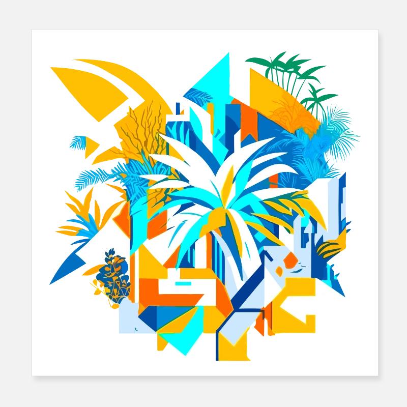 Abstract Summer Poster 20x20 cm