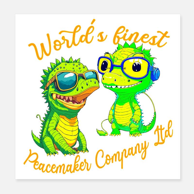 Krokodilbabys stiften Frieden Poster 20x20 cm