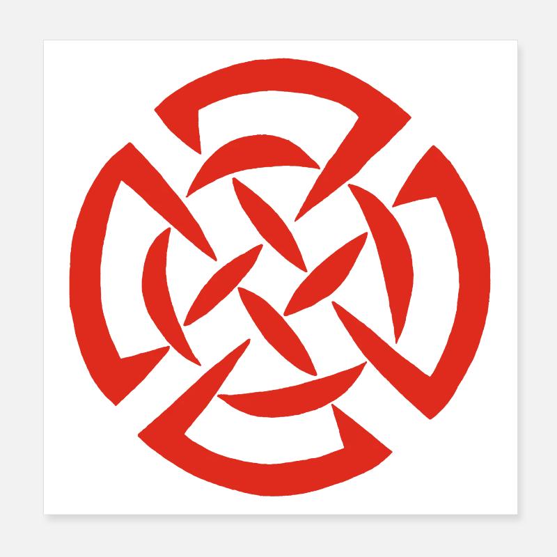 Red Celtic graffiti Poster 8" x 8" (20x20 cm)
