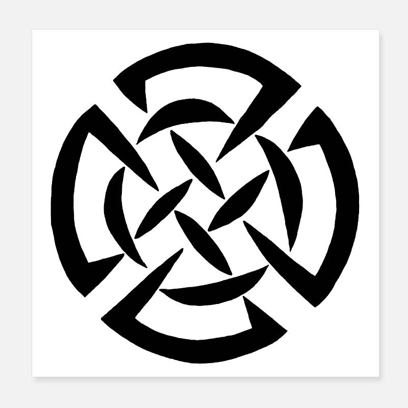 Black Celtic Graffiti Poster 8" x 8" (20x20 cm)
