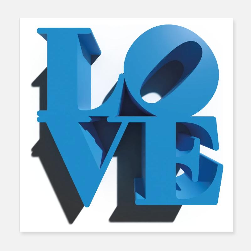 AMOUR 3D Cyan Poster 20 x 20 cm