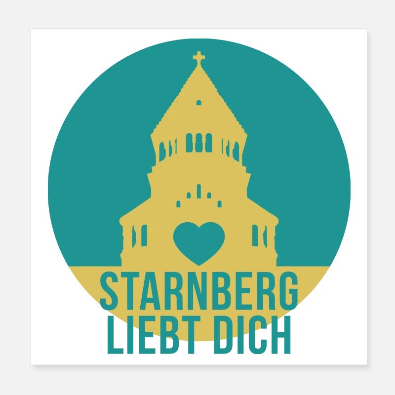 Starnberg liebt dich Poster 20x20 cm