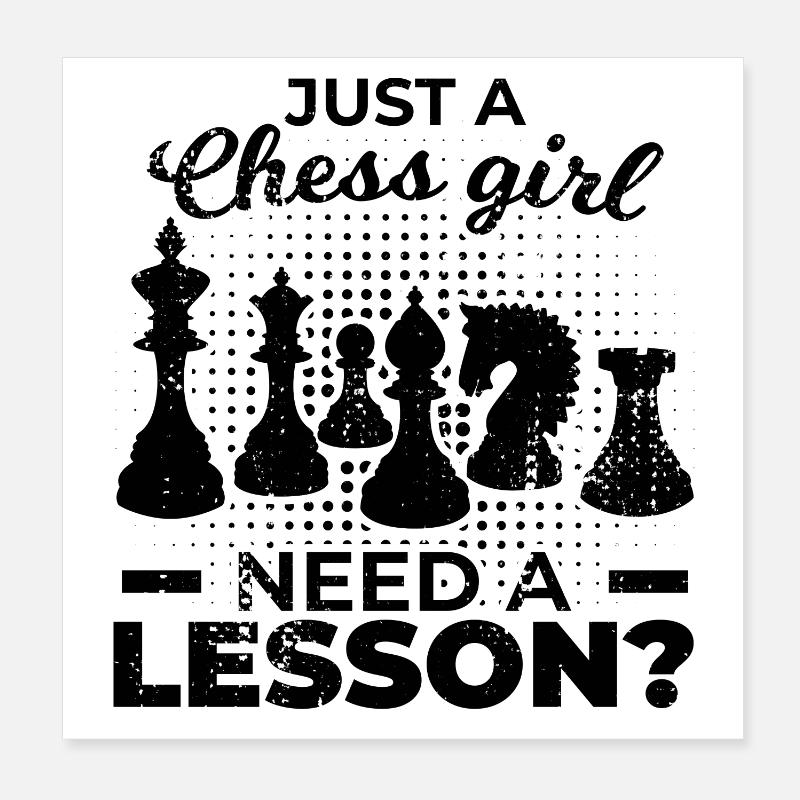 Drôle de fille d’échecs Poster 20 x 20 cm