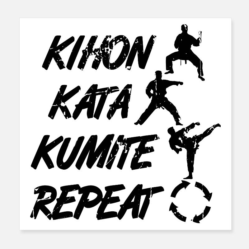 Karate Pillars Poster 8" x 8" (20x20 cm)