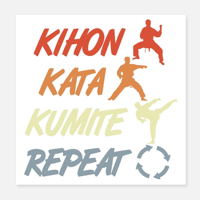 Säulen des Karate - Poster 20x20 cm - Weiß