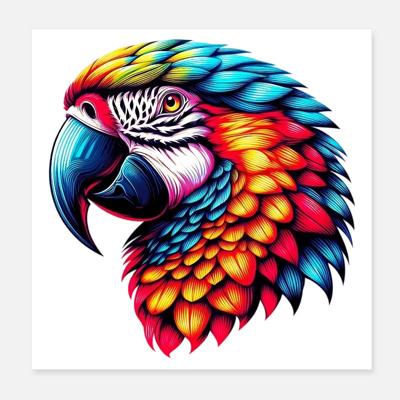 Parrot Poster 8" x 8" (20x20 cm)