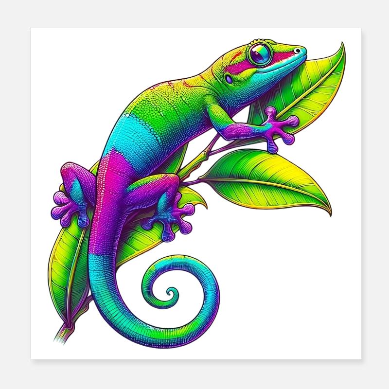 Gecko Poster 20x20 cm