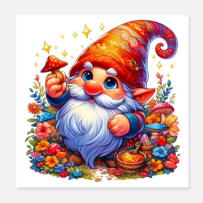 Elfe gobelin gnome Poster 20 x 20 cm