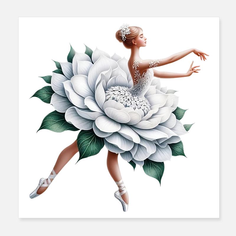 Balletttänzerin mit Tutu Poster 20x20 cm