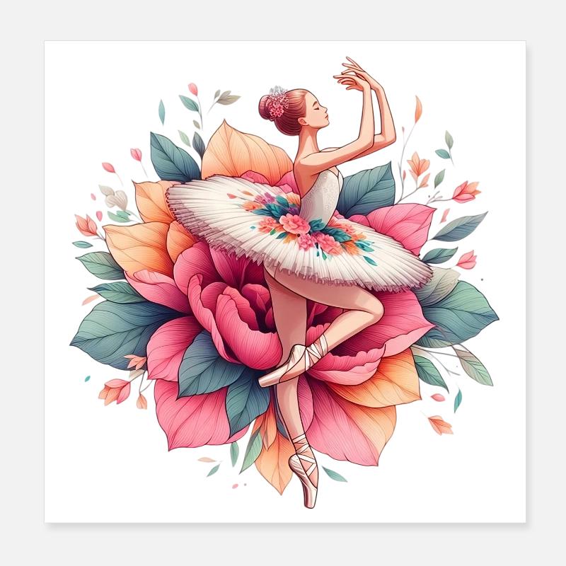Balletttänzerin mit Tutu Poster 20x20 cm