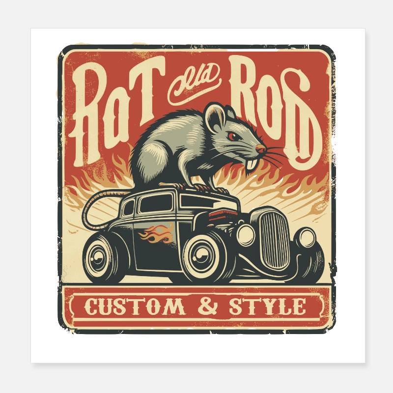 Ratsking Ratlook Shirt – Rustic Custom Style Poster 8" x 8" (20x20 cm)