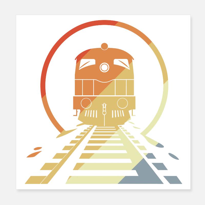 Retro Eisenbahn Poster 20x20 cm