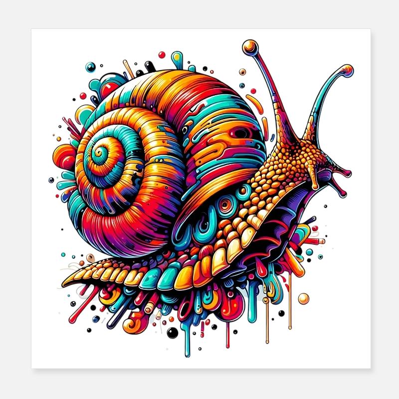 Schnecke Poster 20x20 cm